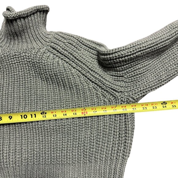 H&M Womens Ribbed Knit Turtleneck Sweater US Small Sage Green Acrylic/Polyester - Picture 4 of 6